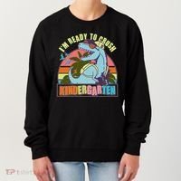 Funny I'm Ready To Crush Kindergarten Retro Dinosaur Women's Sweatshirt thumb 0