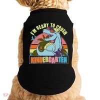 Funny I'm Ready To Crush Kindergarten Retro Dinosaur Doggie Tank thumb 0