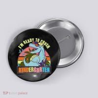 Funny I'm Ready To Crush Kindergarten Retro Dinosaur Button thumb 0