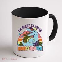 Funny I'm Ready To Crush Kindergarten Retro Dinosaur Coffee Mug thumb 1