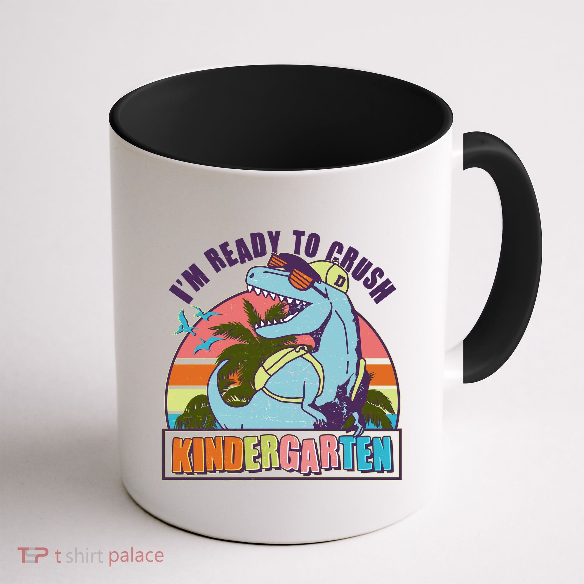 Funny I'm Ready To Crush Kindergarten Retro Dinosaur Coffee Mug