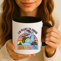Funny I'm Ready To Crush Kindergarten Retro Dinosaur Coffee Mug thumb 3