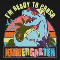 Funny I'm Ready To Crush Kindergarten Retro Dinosaur Women's Hoodie thumb 2