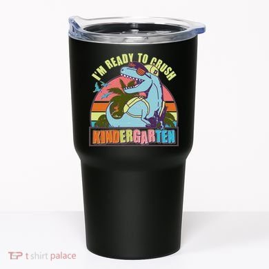 Funny I'm Ready To Crush Kindergarten Retro Dinosaur Tumbler