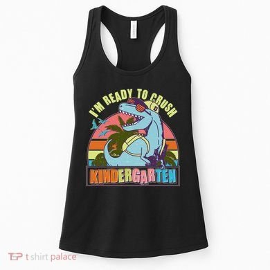 Funny I'm Ready To Crush Kindergarten Retro Dinosaur Women's Tank Top