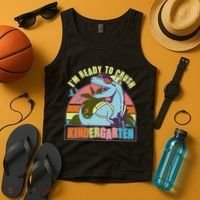 Funny I'm Ready To Crush Kindergarten Retro Dinosaur Tank Top thumb 4
