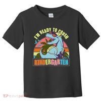 Funny I'm Ready To Crush Kindergarten Retro Dinosaur Toddler T-Shirt thumb 0