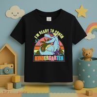 Funny I'm Ready To Crush Kindergarten Retro Dinosaur Toddler T-Shirt thumb 3