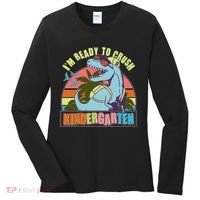 Funny I'm Ready To Crush Kindergarten Retro Dinosaur Women's Long Sleeve Shirt thumb 0