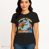 Funny I'm Ready To Crush Kindergarten Retro Dinosaur Women's T-Shirt thumb 4