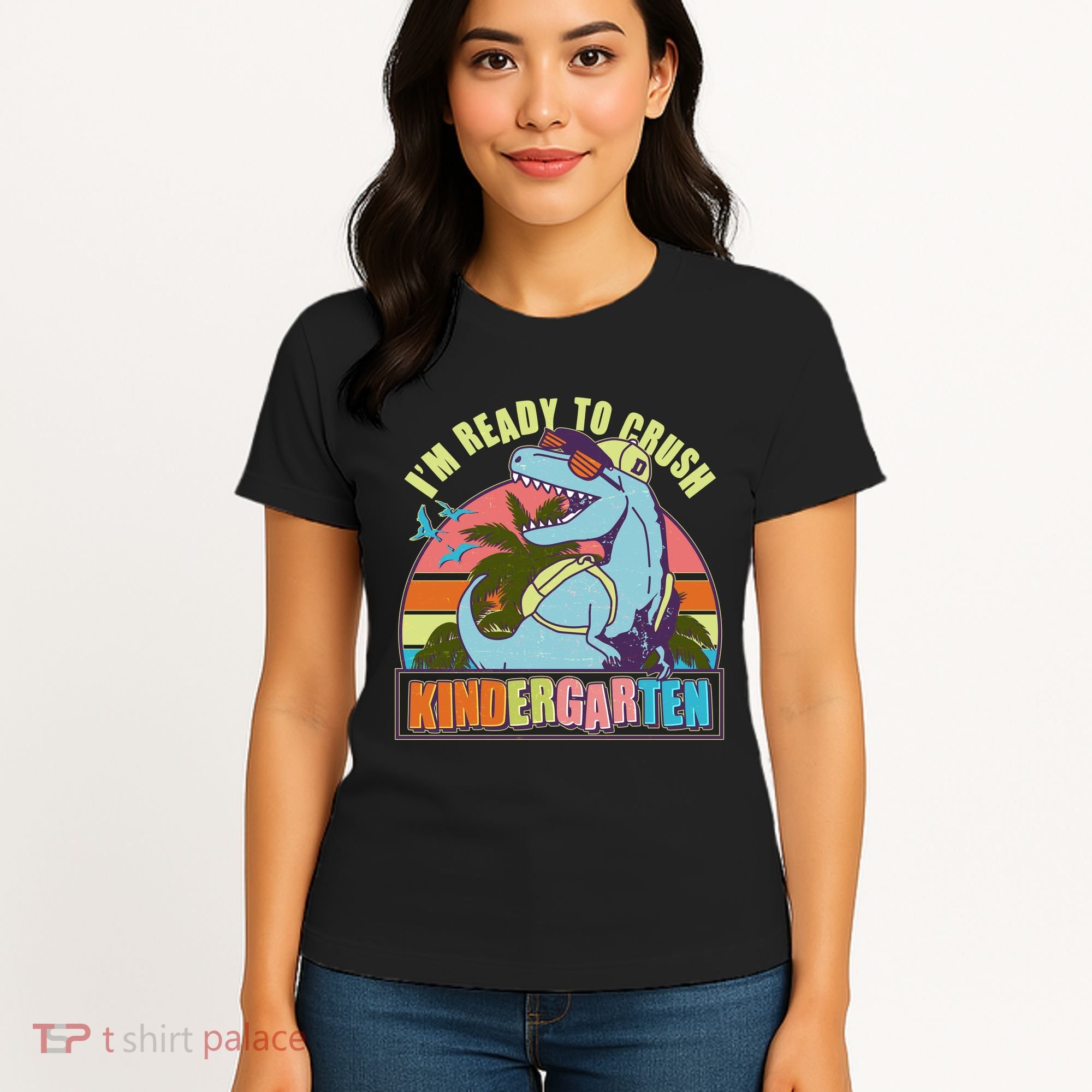 Funny I'm Ready To Crush Kindergarten Retro Dinosaur Women's T-Shirt