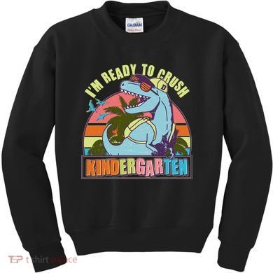 Funny I'm Ready To Crush Kindergarten Retro Dinosaur Kids Sweatshirt