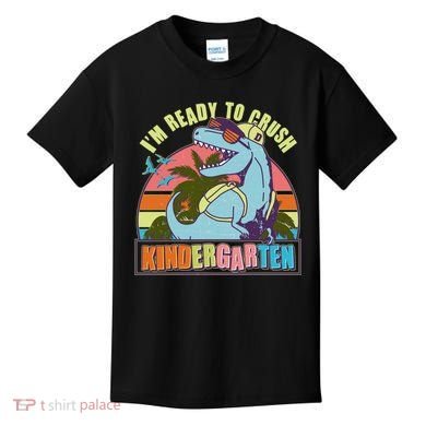 Funny I'm Ready To Crush Kindergarten Retro Dinosaur Kids T-Shirt
