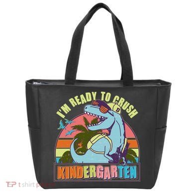 Funny I'm Ready To Crush Kindergarten Retro Dinosaur Tote Bag