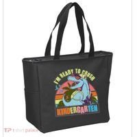 Funny I'm Ready To Crush Kindergarten Retro Dinosaur Tote Bag thumb 2