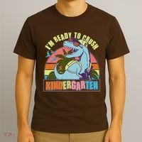 Funny I'm Ready To Crush Kindergarten Retro Dinosaur T-Shirt thumb 3
