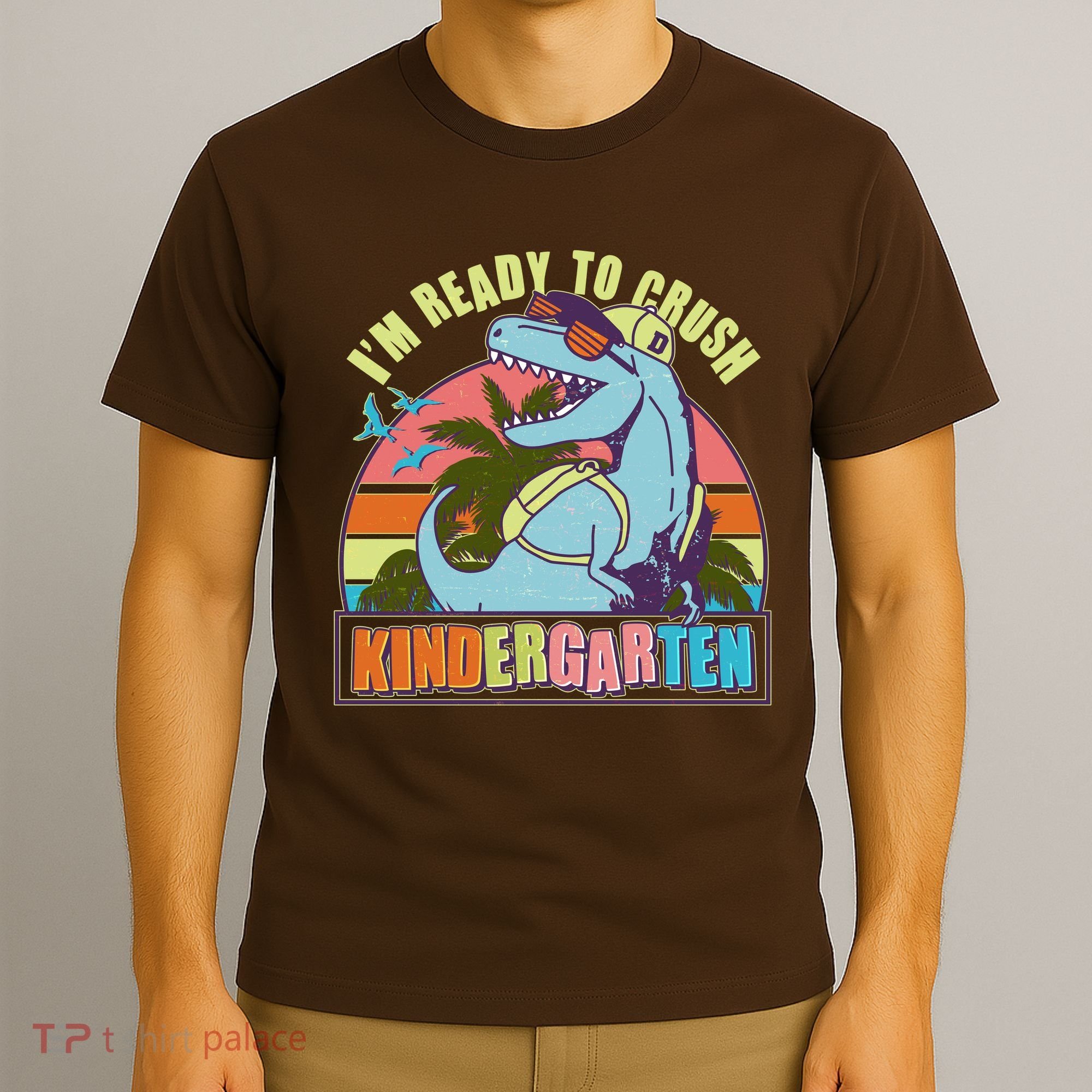 Funny I'm Ready To Crush Kindergarten Retro Dinosaur T-Shirt