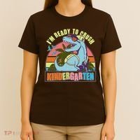 Funny I'm Ready To Crush Kindergarten Retro Dinosaur T-Shirt thumb 4