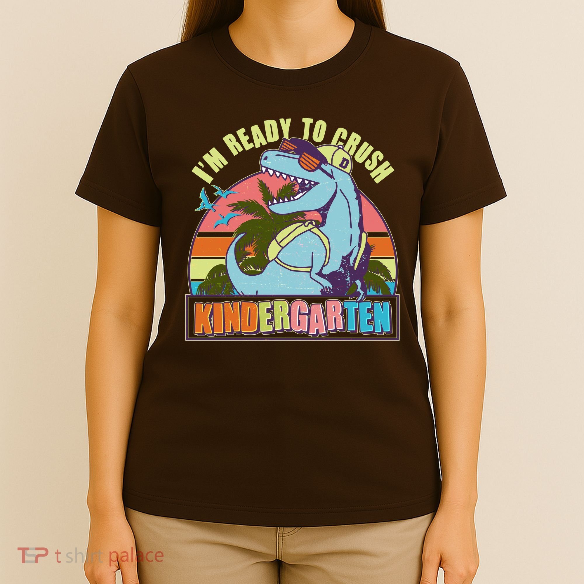 Funny I'm Ready To Crush Kindergarten Retro Dinosaur T-Shirt