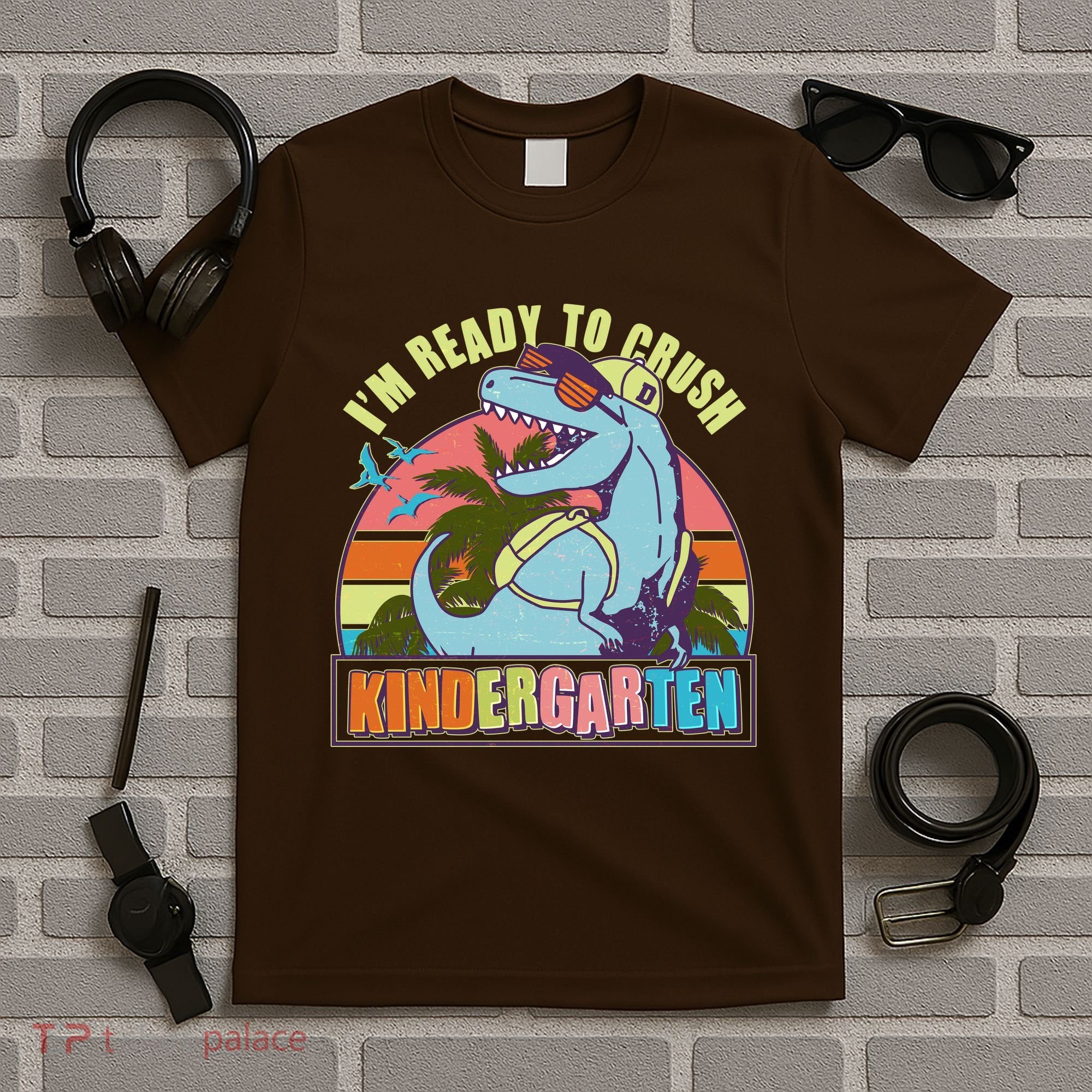 Funny I'm Ready To Crush Kindergarten Retro Dinosaur T-Shirt