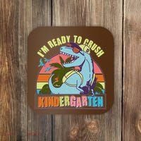 Funny I'm Ready To Crush Kindergarten Retro Dinosaur Coaster thumb 0