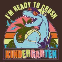 Funny I'm Ready To Crush Kindergarten Retro Dinosaur Baby Bodysuit thumb 2