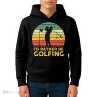 Funny Id Rather Be Golfing Kids Hoodie thumb 4