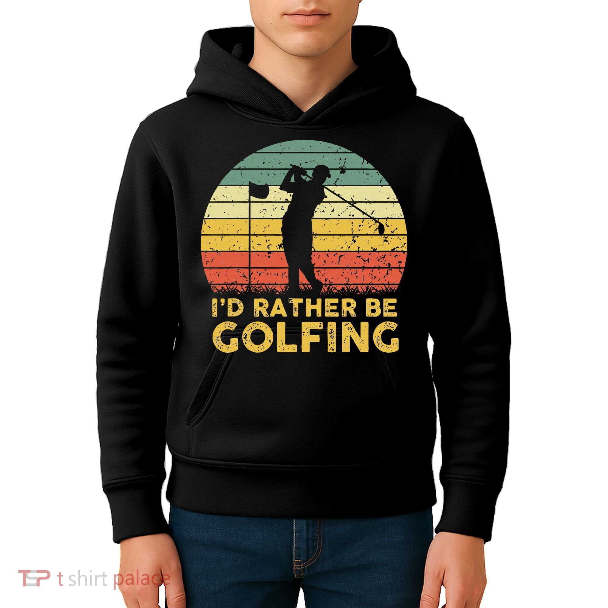 Funny Id Rather Be Golfing Kids Hoodie