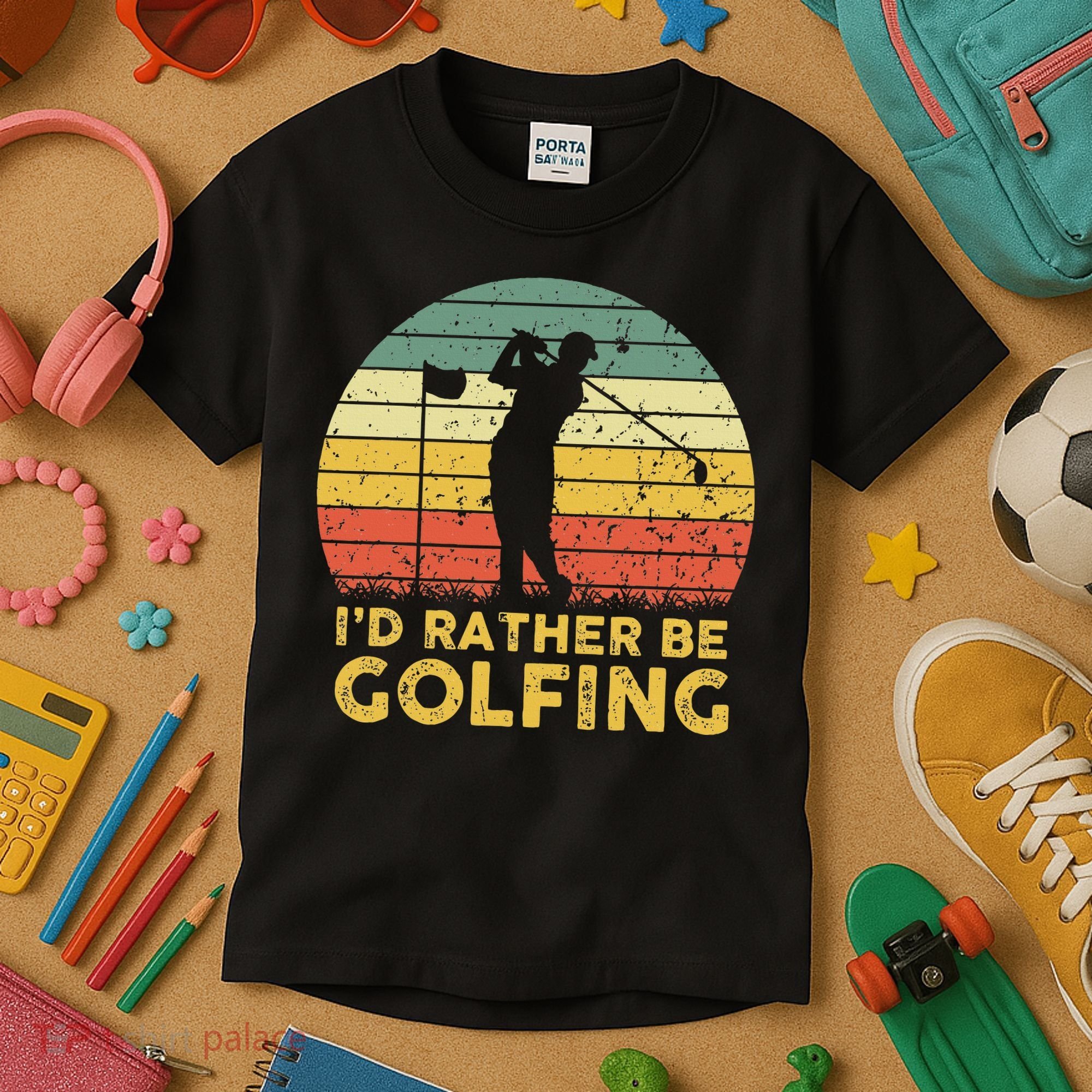 Funny Id Rather Be Golfing Kids T-Shirt