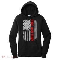 Fire and Fury Trump Military Power USA Flag Women's Hoodie thumb 0