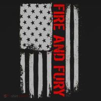 Fire and Fury Trump Military Power USA Flag Women's Hoodie thumb 2