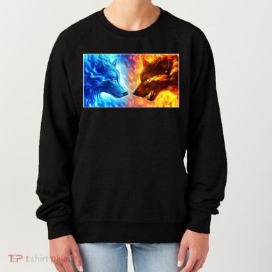 Fire And Ice Wolf Cool Graphic Women's Sweatshirt