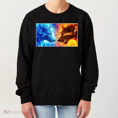Fire And Ice Wolf Cool Graphic Women's Sweatshirt