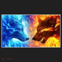 Fire And Ice Wolf Cool Graphic Women's Sweatshirt thumb 2