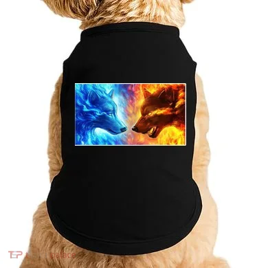 Fire And Ice Wolf Cool Graphic Doggie Tank