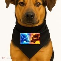 Fire And Ice Wolf Cool Graphic USA-Made Doggie Bandana thumb 1