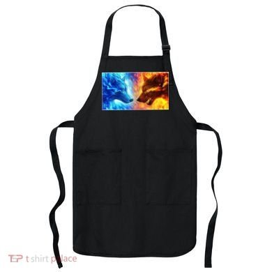Fire And Ice Wolf Cool Graphic Apron