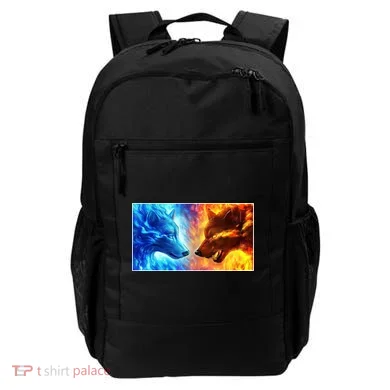 Fire And Ice Wolf Cool Graphic Backpack