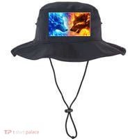 Fire And Ice Wolf Cool Graphic Bucket Hat thumb 0