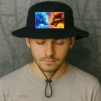 Fire And Ice Wolf Cool Graphic Bucket Hat thumb 2
