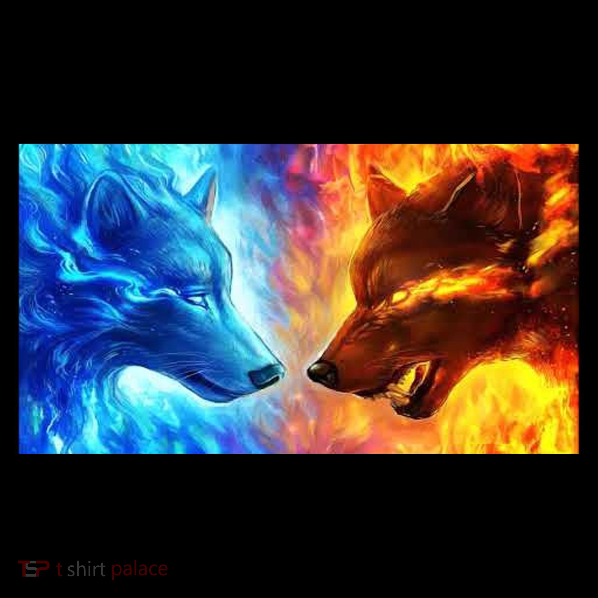 Fire And Ice Wolf Cool Graphic Coffee Mug