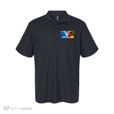 Fire And Ice Wolf Cool Graphic Polo