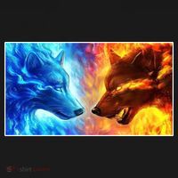 Fire And Ice Wolf Cool Graphic Polo thumb 3