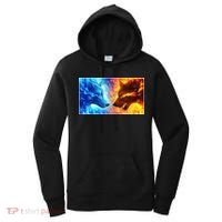 Fire And Ice Wolf Cool Graphic Women's Hoodie thumb 0