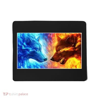 Fire And Ice Wolf Cool Graphic Mousepad