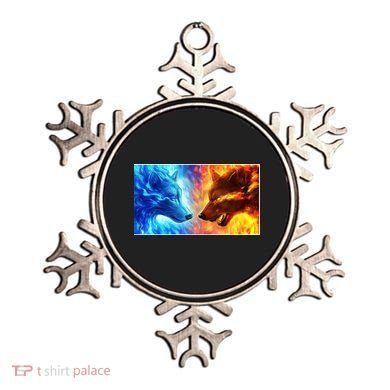 Fire And Ice Wolf Cool Graphic Ornament