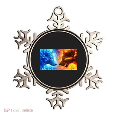 Fire And Ice Wolf Cool Graphic Ornament