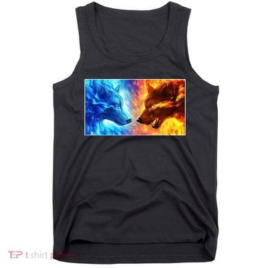 Fire And Ice Wolf Cool Graphic Tank Top
