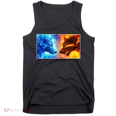 Fire And Ice Wolf Cool Graphic Tank Top