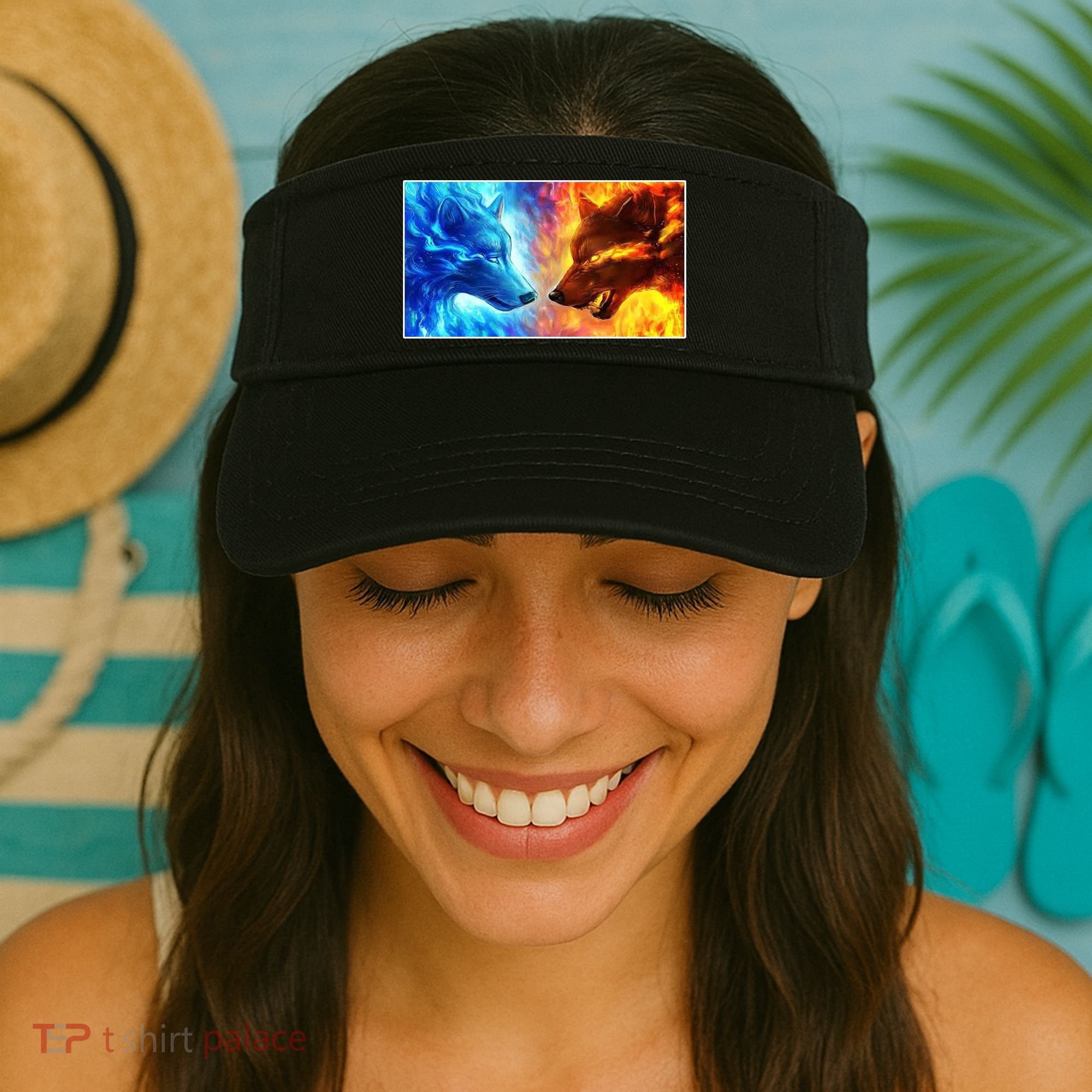 Fire And Ice Wolf Cool Graphic Visor